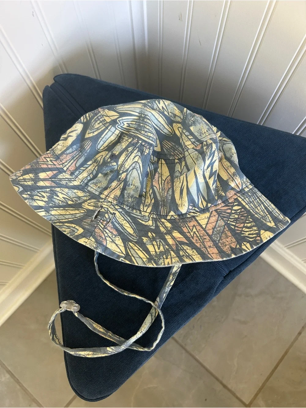 Toddler Reversible Multicolor Bucket Hat with breakaway Chin Strap